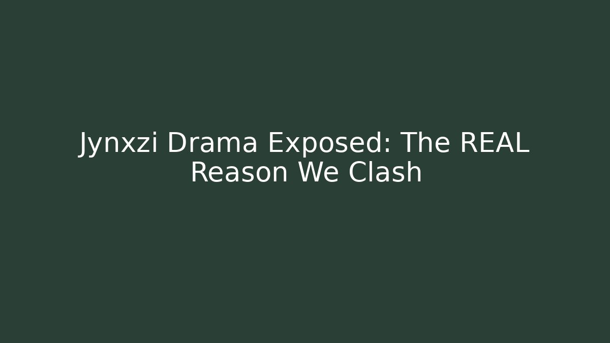 Jynxzi Drama Exposed: The REAL Reason We Clash