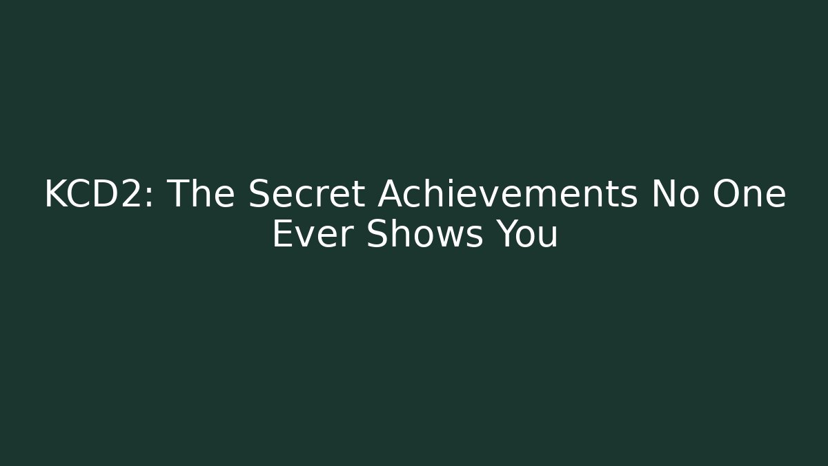 KCD2: The Secret Achievements No One Ever Shows You - Critter Realm