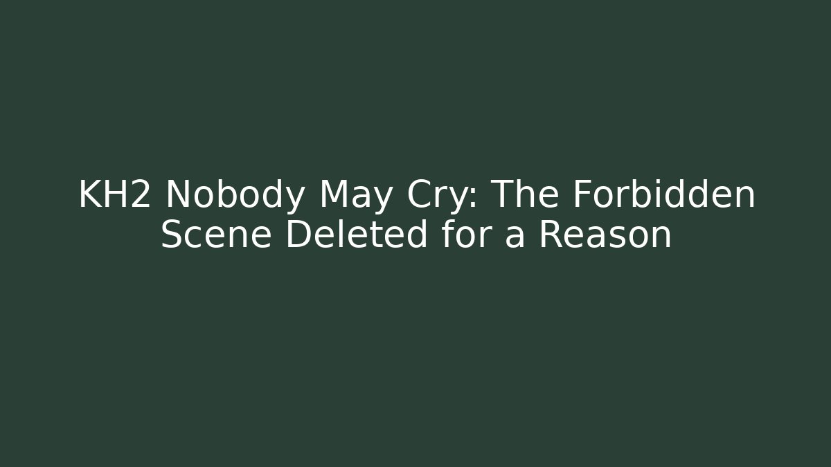 KH2 Nobody May Cry: The Forbidden Scene Deleted for a Reason