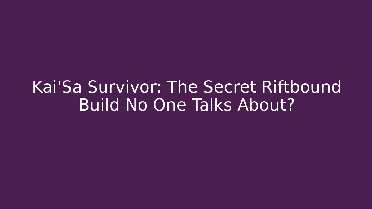 Kai'Sa Survivor: The Secret Riftbound Build No One Talks About? - Critter Realm