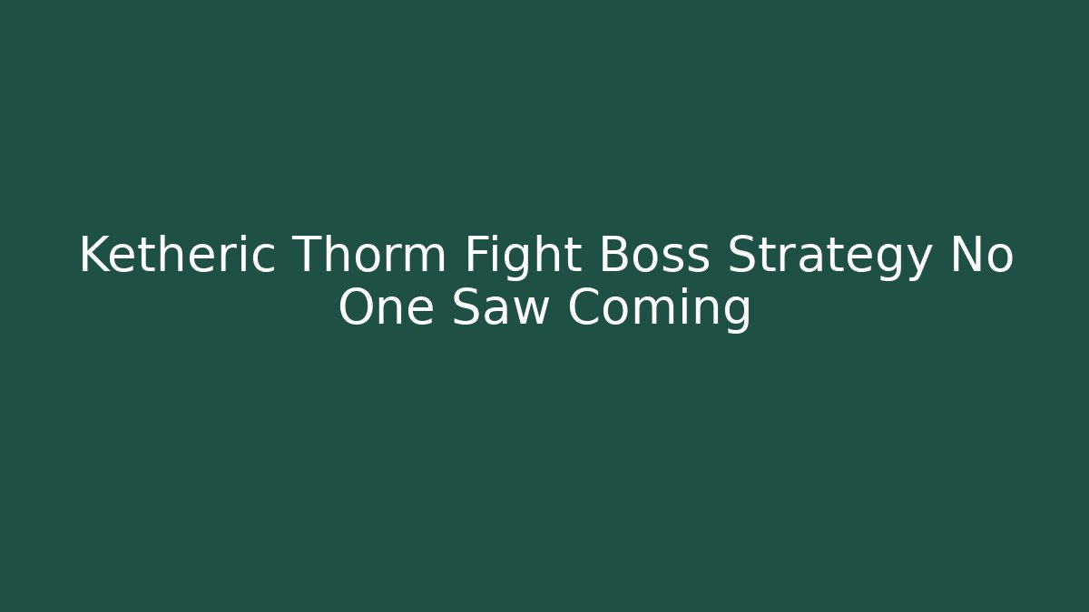 Ketheric Thorm Fight Boss Strategy No One Saw Coming