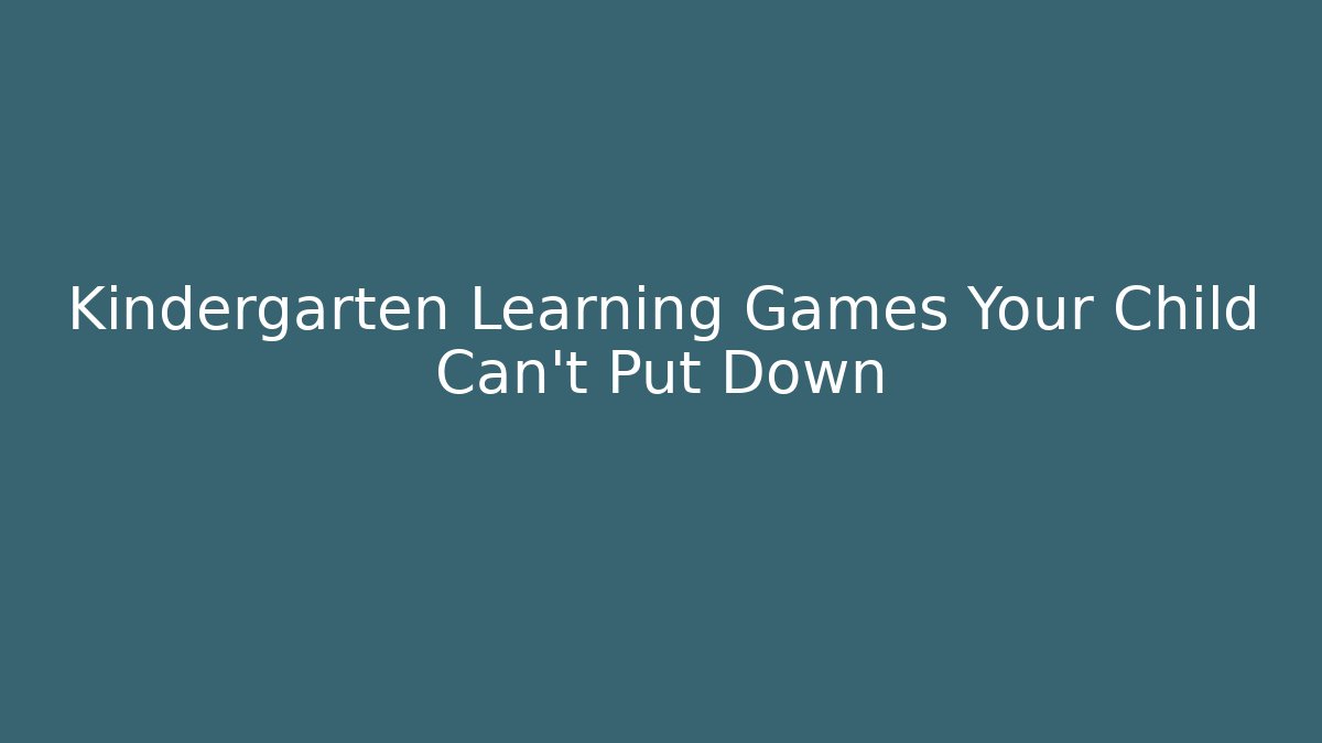 Kindergarten Learning Games Your Child Can't Put Down - Critter Realm