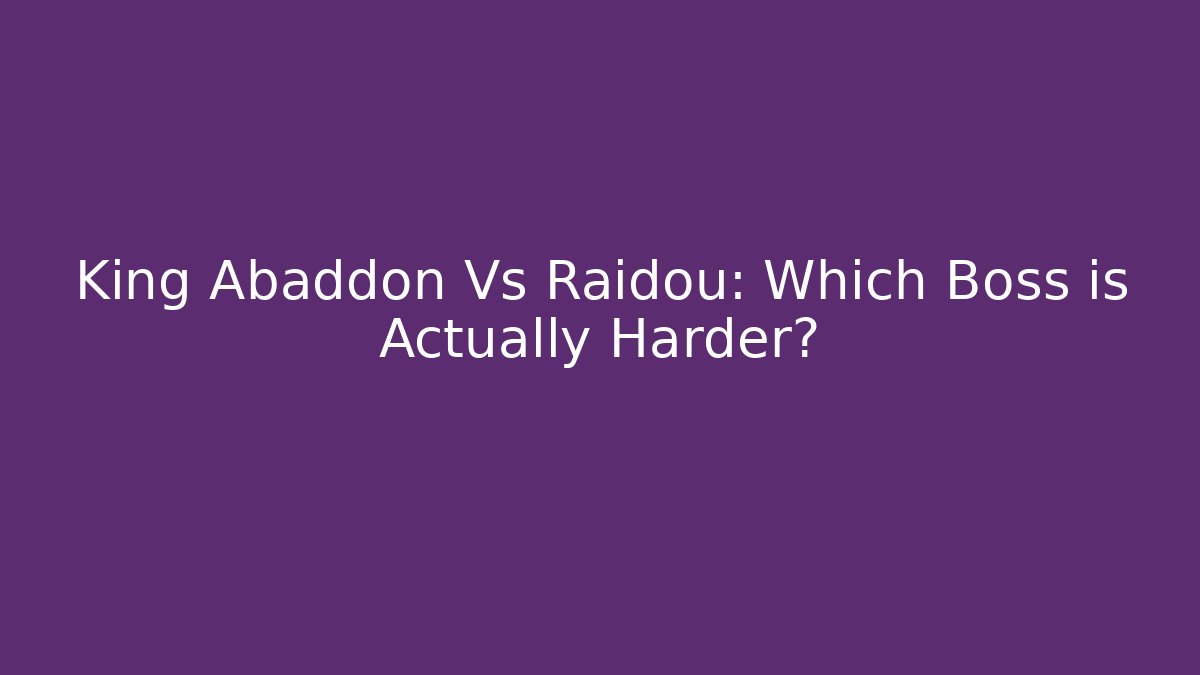 King Abaddon Vs Raidou: Which Boss is Actually Harder? - Critter Realm