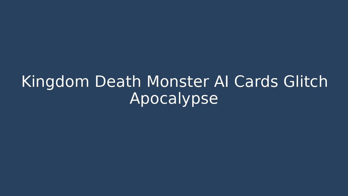 Kingdom Death Monster AI Cards Glitch Apocalypse