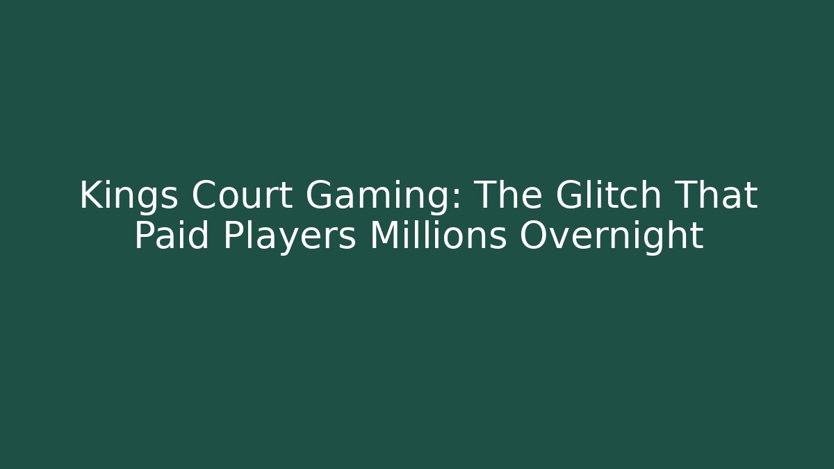 Kings Court Gaming: The Glitch That Paid Players Millions Overnight