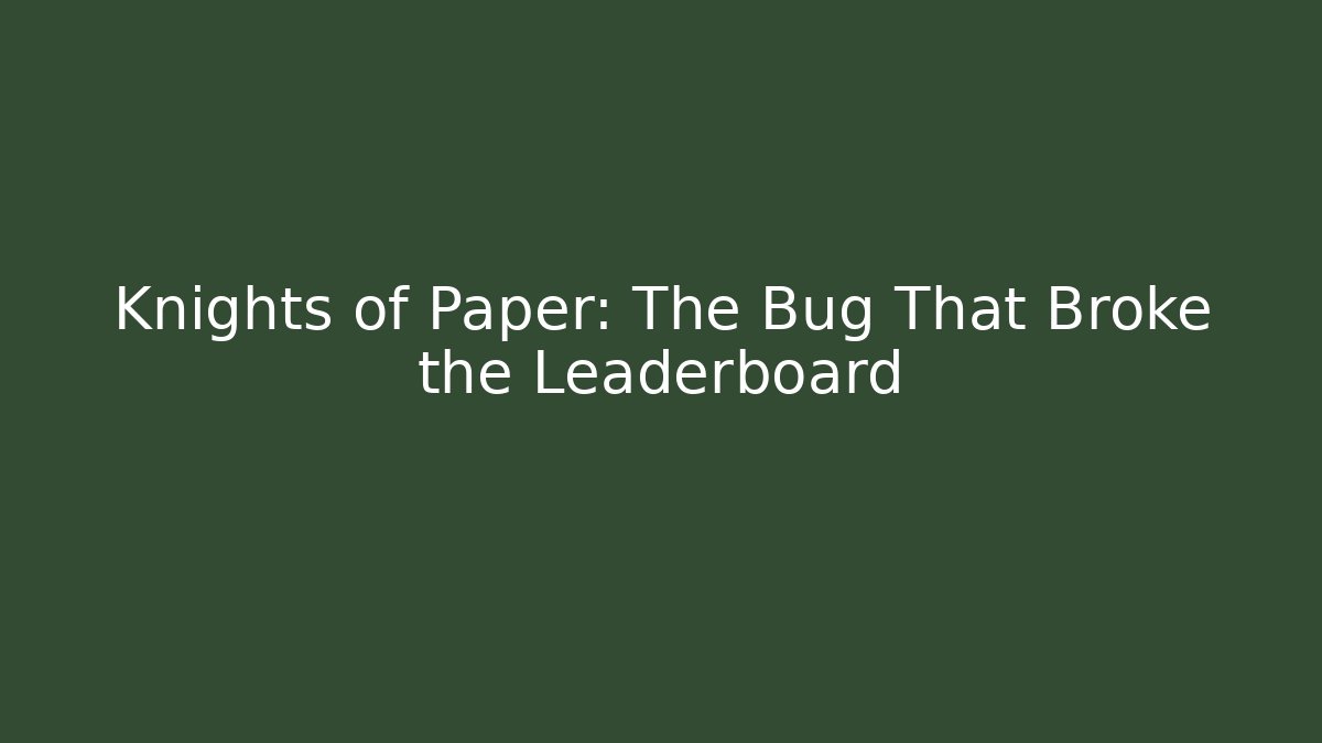 Knights of Paper: The Bug That Broke the Leaderboard