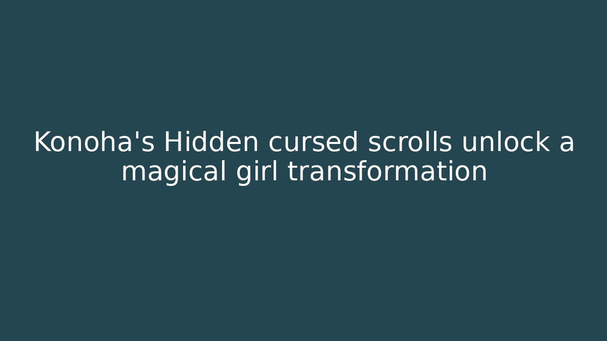 Konoha’s Hidden cursed scrolls unlock a magical girl transformation
