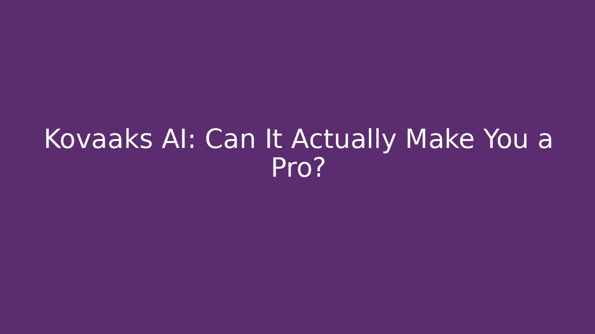 Kovaaks AI: Can It Actually Make You a Pro?