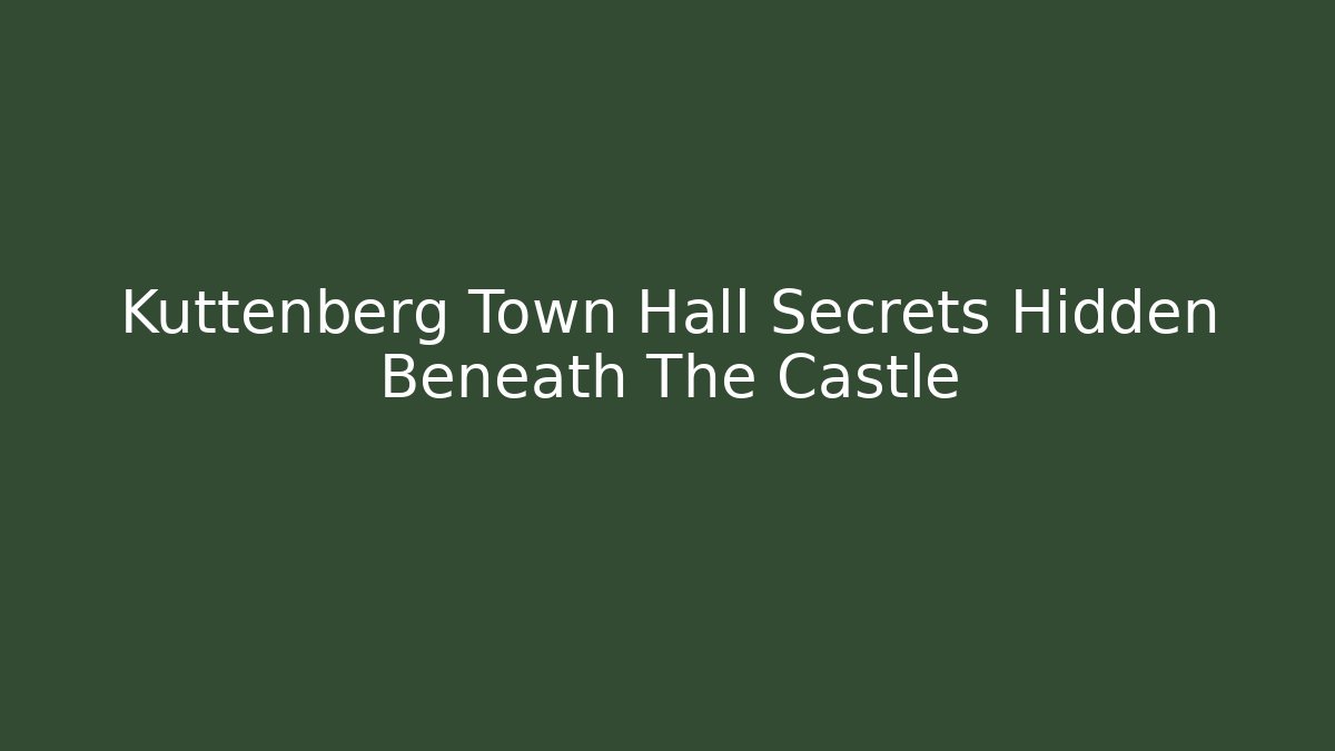 Kuttenberg Town Hall Secrets Hidden Beneath The Castle