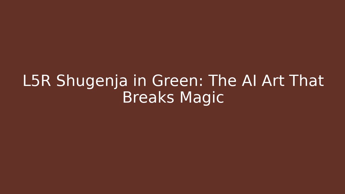 L5R Shugenja in Green: The AI Art That Breaks Magic