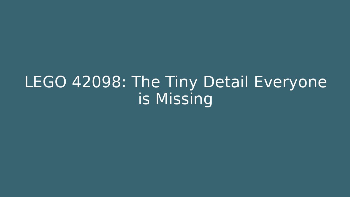 LEGO 42098: The Tiny Detail Everyone is Missing