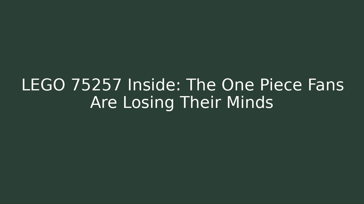 LEGO 75257 Inside: The One Piece Fans Are Losing Their Minds
