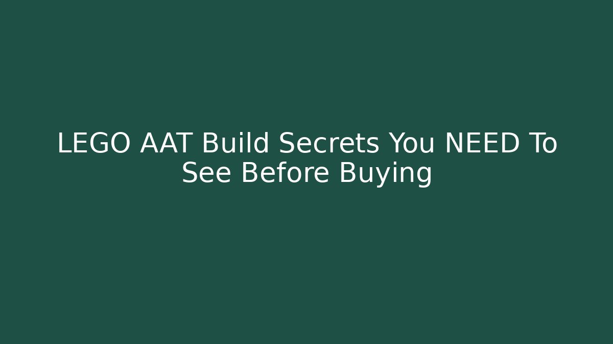 LEGO AAT Build Secrets You NEED To See Before Buying - Critter Realm