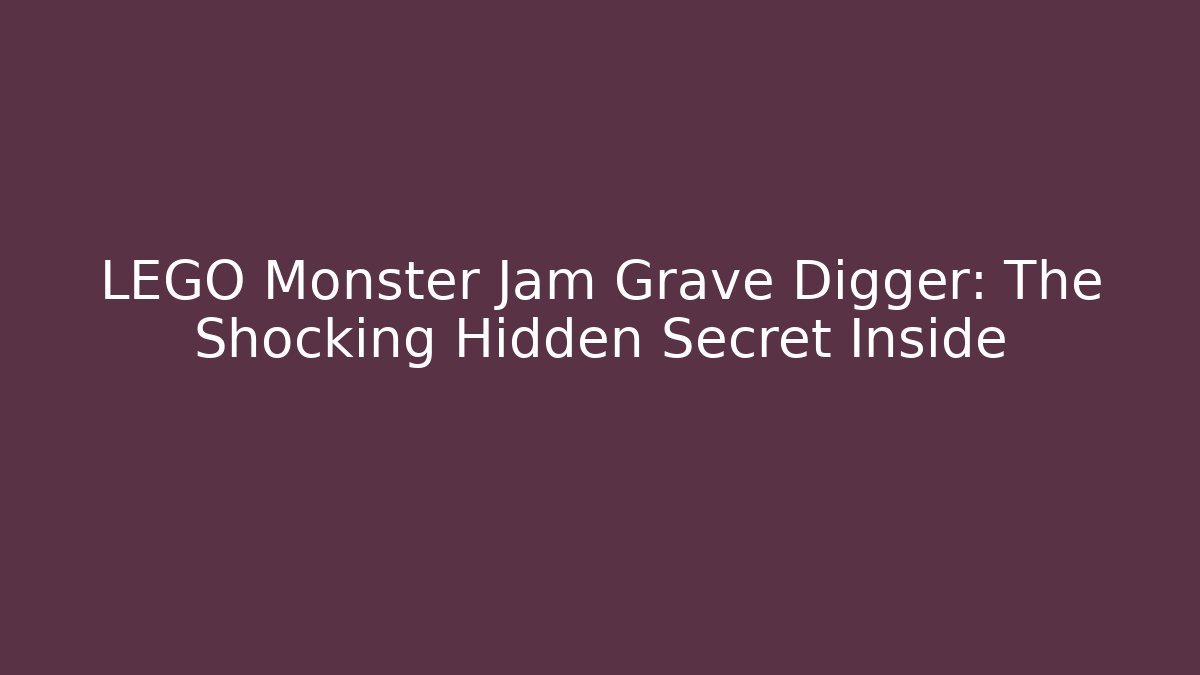 LEGO Monster Jam Grave Digger: The Shocking Hidden Secret Inside - Critter Realm