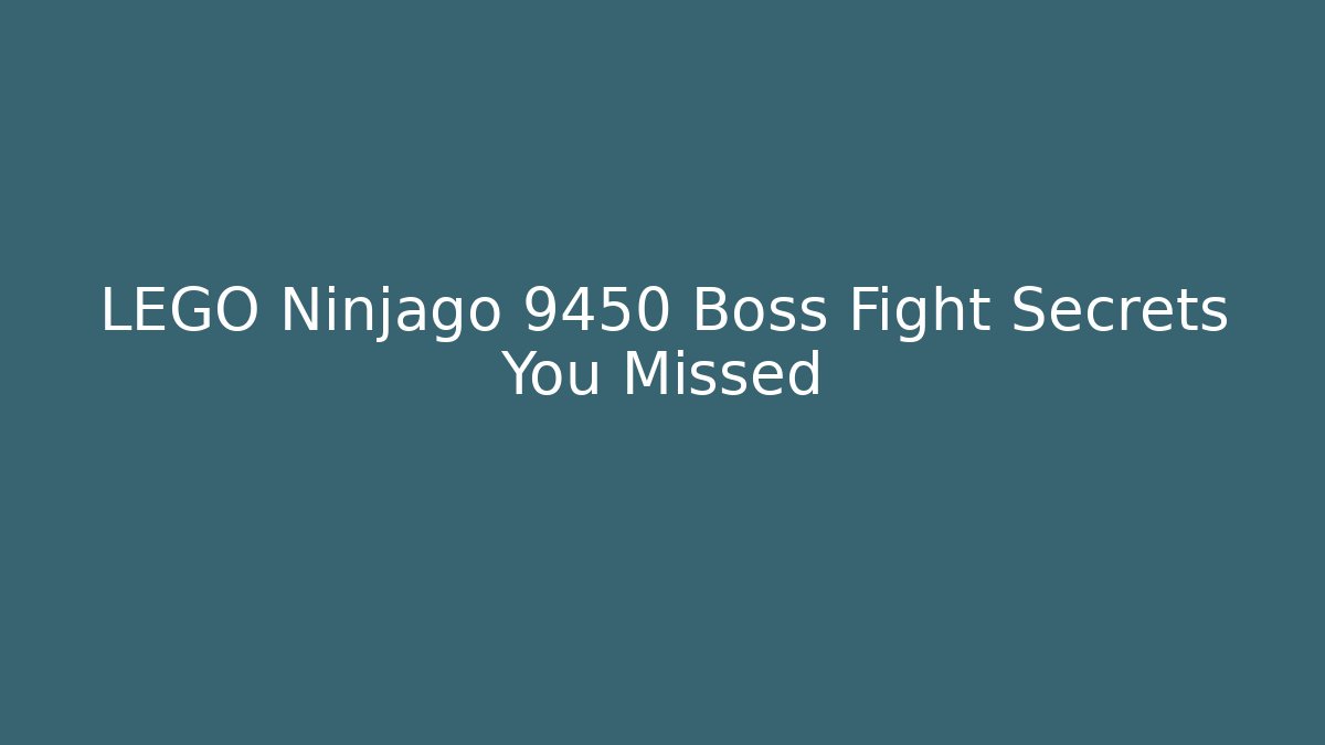 LEGO Ninjago 9450 Boss Fight Secrets You Missed