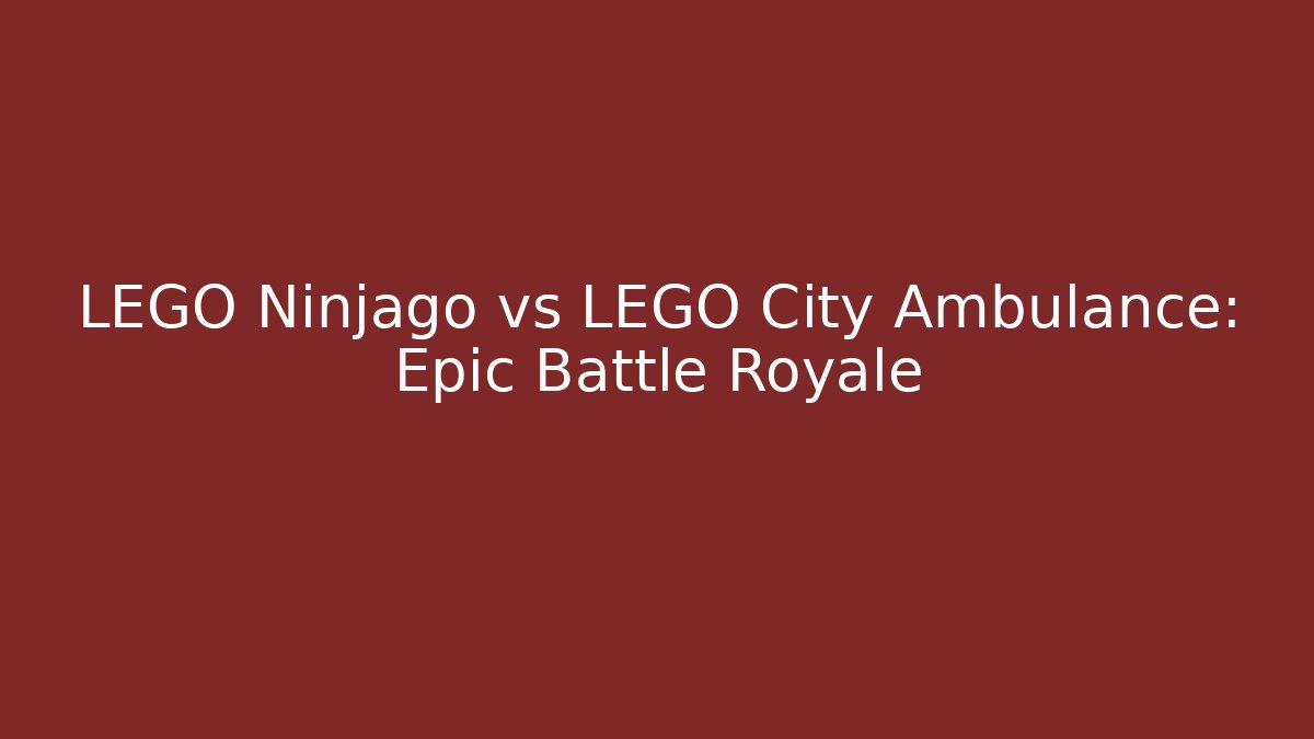 LEGO Ninjago vs LEGO City Ambulance: Epic Battle Royale - Critter Realm