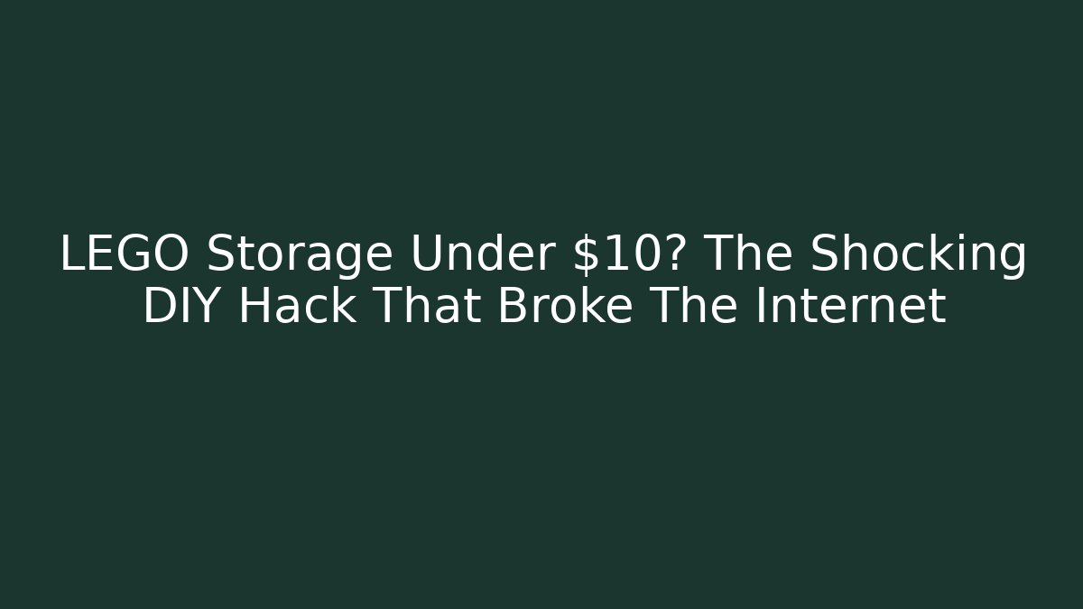 LEGO Storage Under $10? The Shocking DIY Hack That Broke The Internet