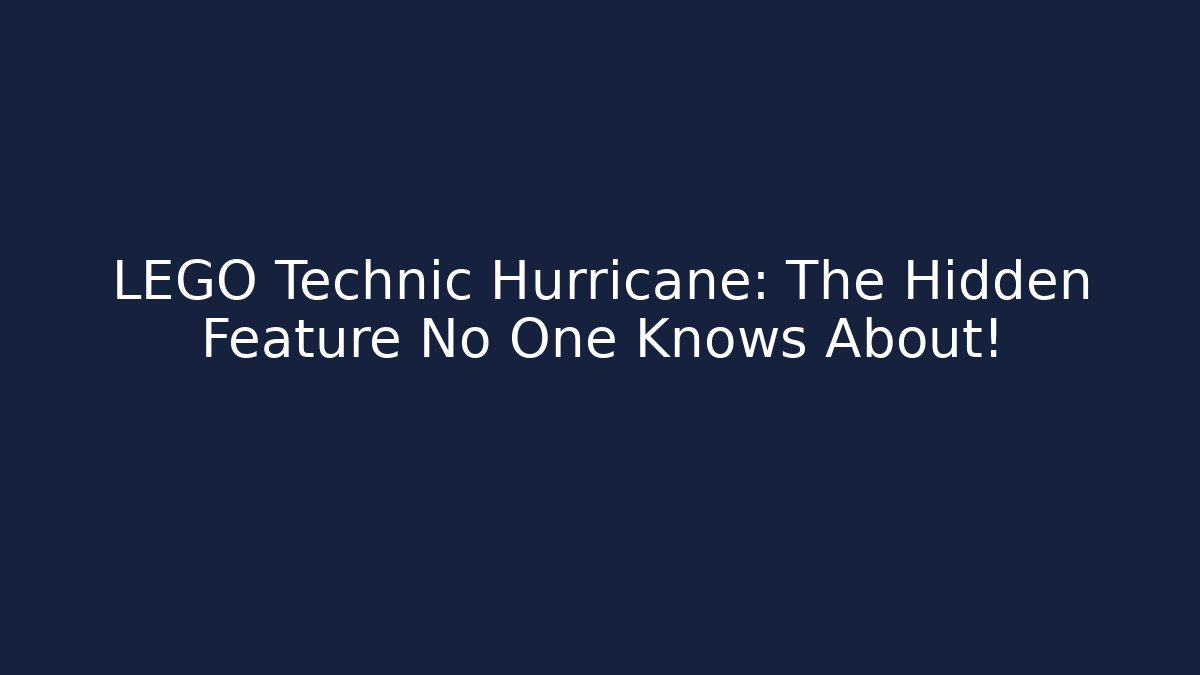 LEGO Technic Hurricane: The Hidden Feature No One Knows About!