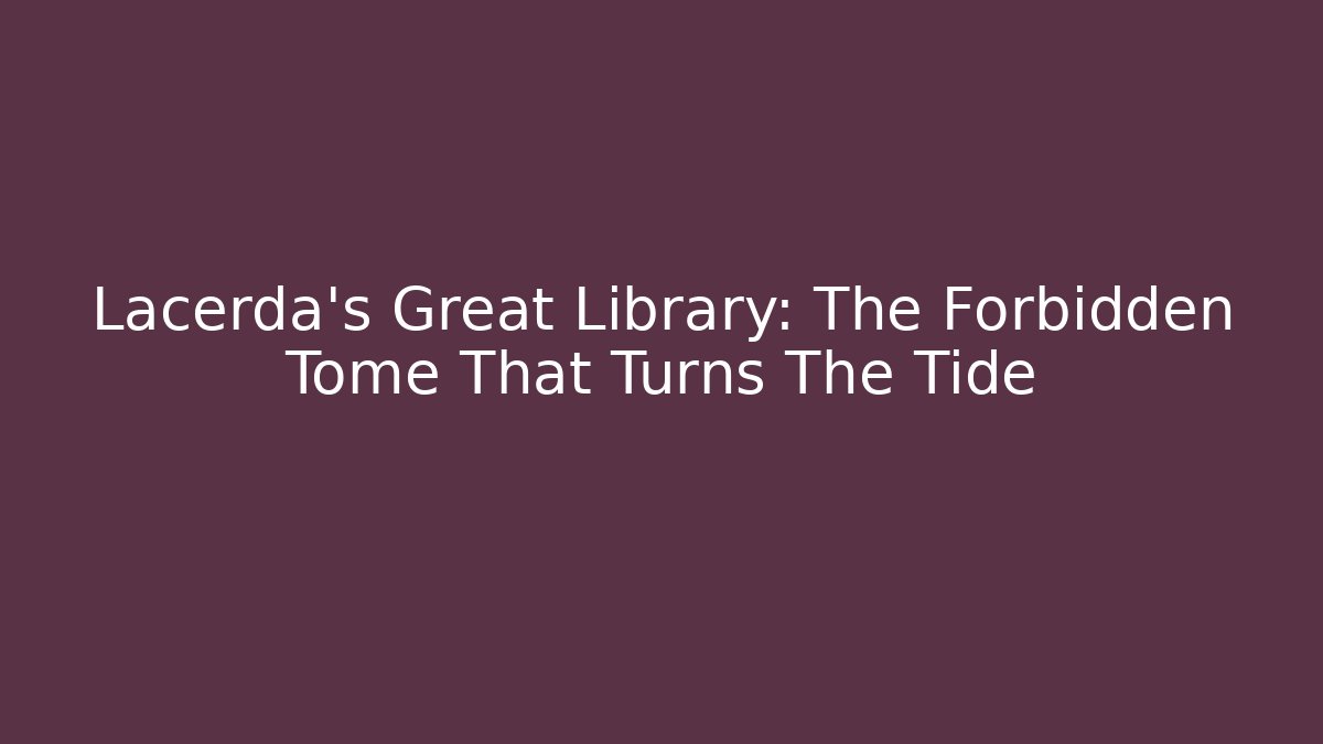 Lacerda's Great Library: The Forbidden Tome That Turns The Tide