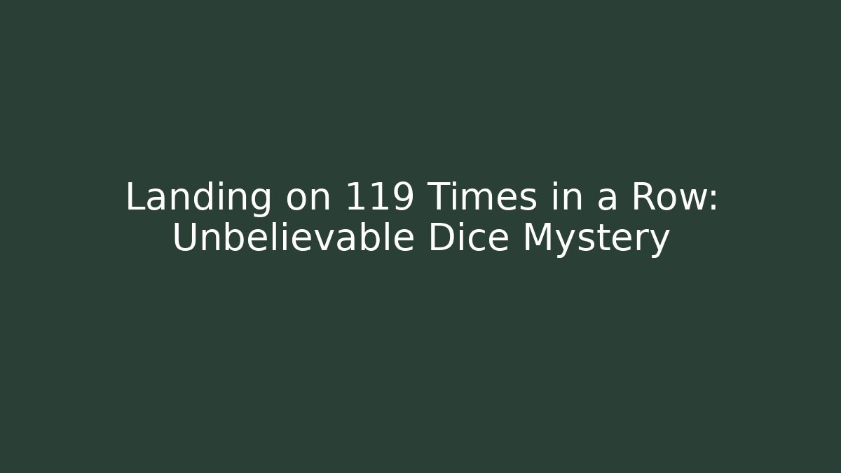 Landing on 119 Times in a Row: Unbelievable Dice Mystery
