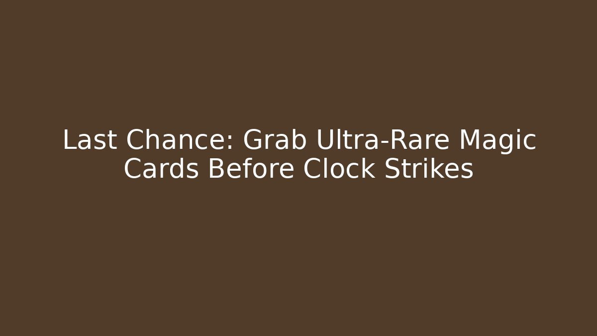 Last Chance: Grab Ultra-Rare Magic Cards Before Clock Strikes