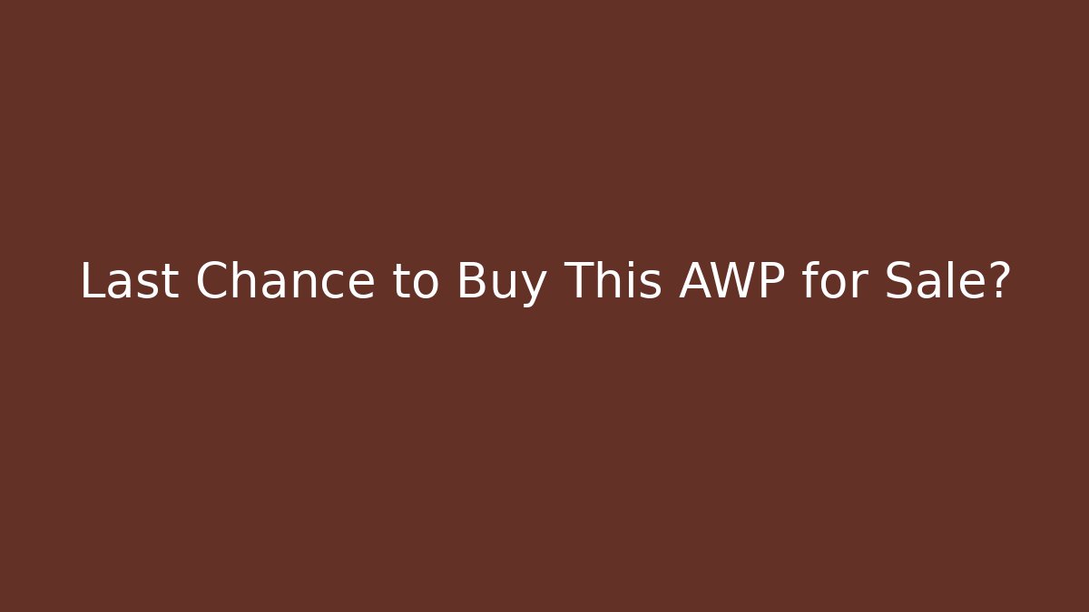 Last Chance to Buy This AWP for Sale?