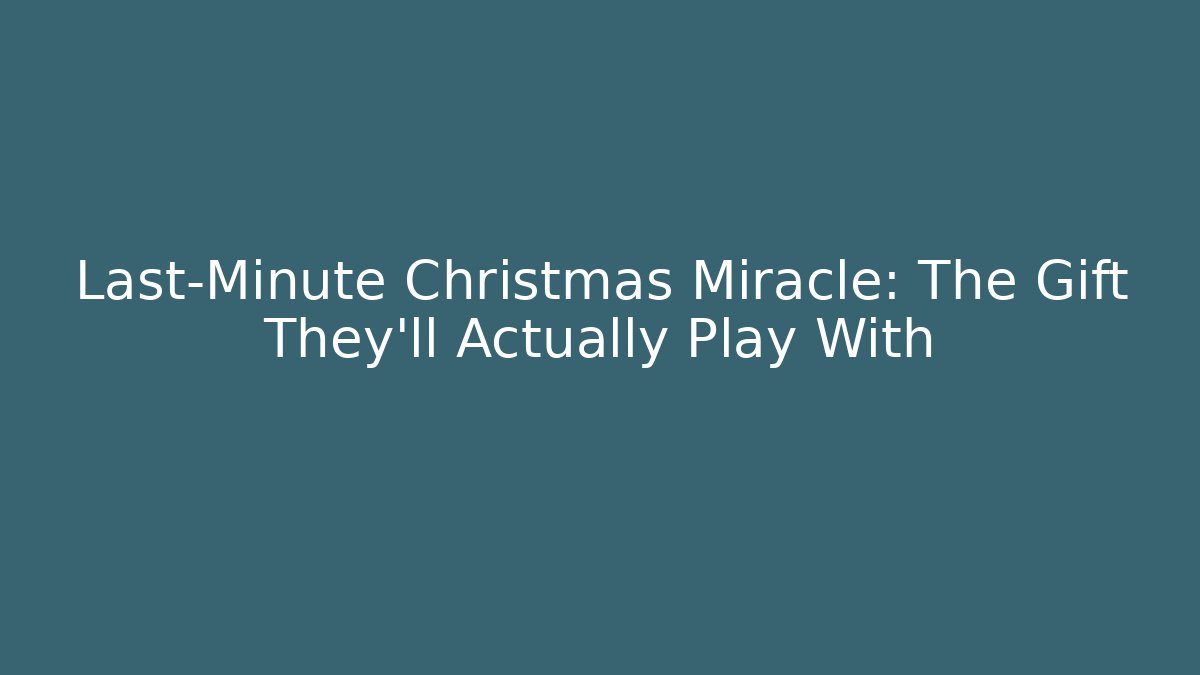 Last-Minute Christmas Miracle: The Gift They'll Actually Play With