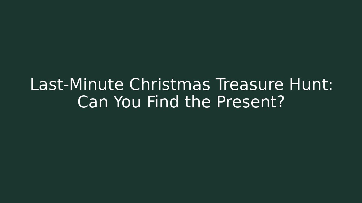 Last-Minute Christmas Treasure Hunt: Can You Find the Present?