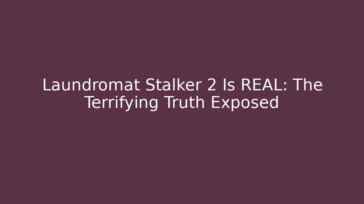 Laundromat Stalker 2 Is REAL: The Terrifying Truth Exposed