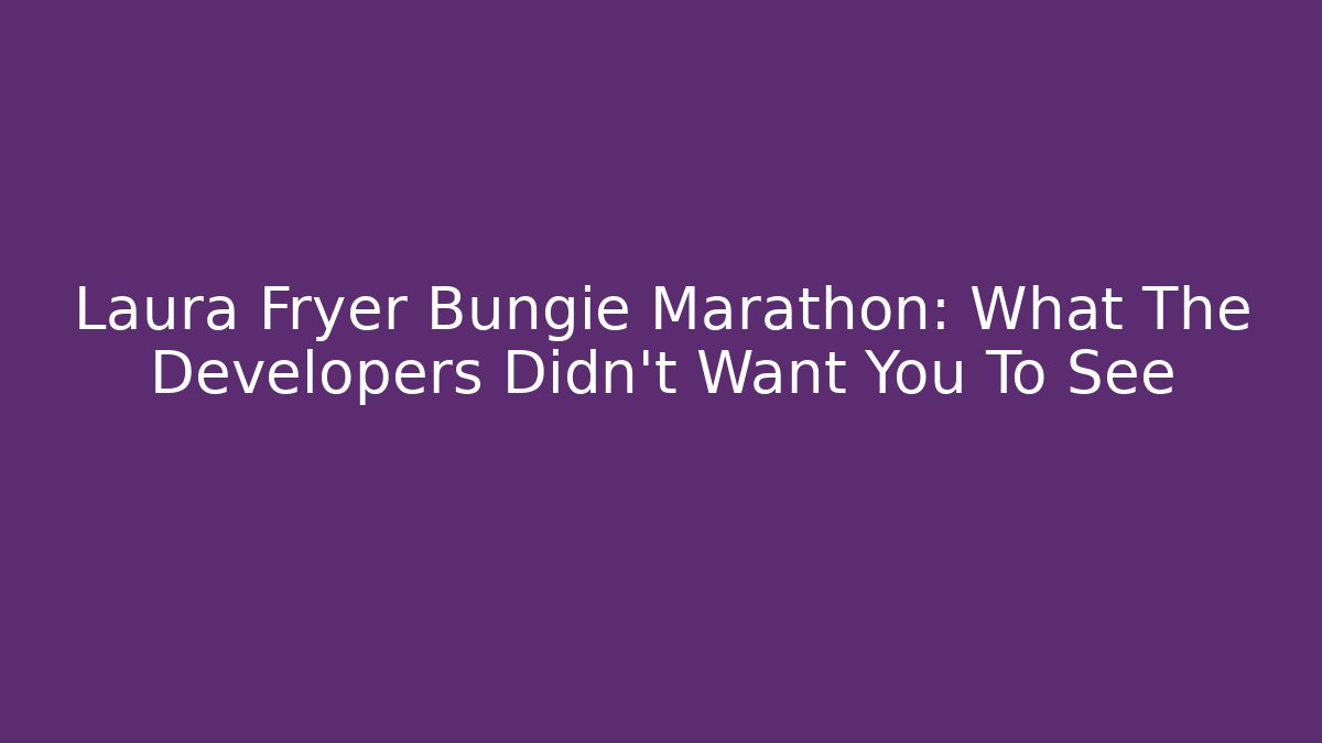 Laura Fryer Bungie Marathon: What The Developers Didn't Want You To See