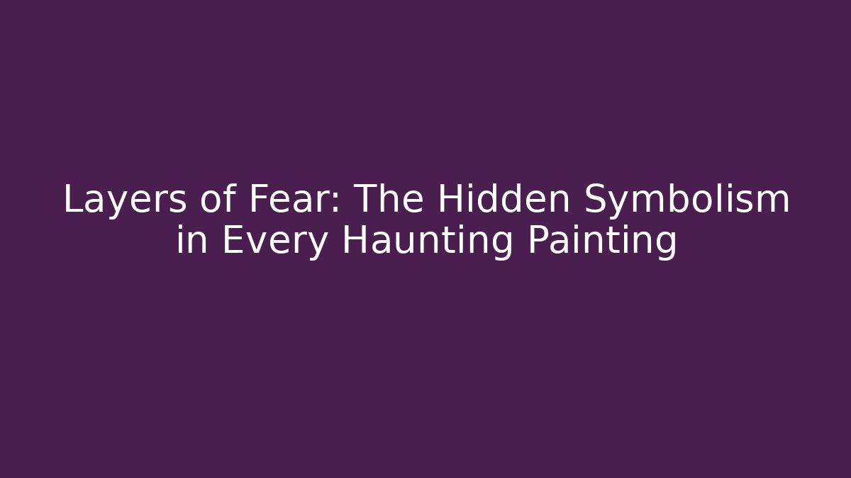 Layers of Fear: The Hidden Symbolism in Every Haunting Painting