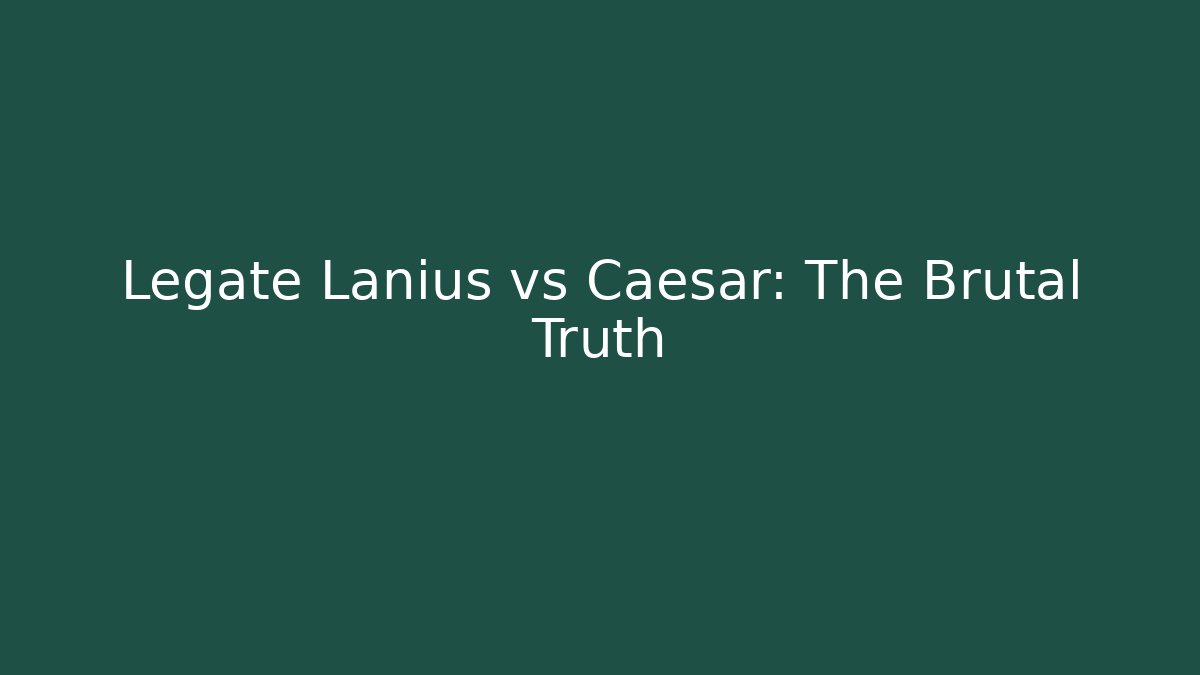 Legate Lanius vs Caesar: The Brutal Truth - Critter Realm