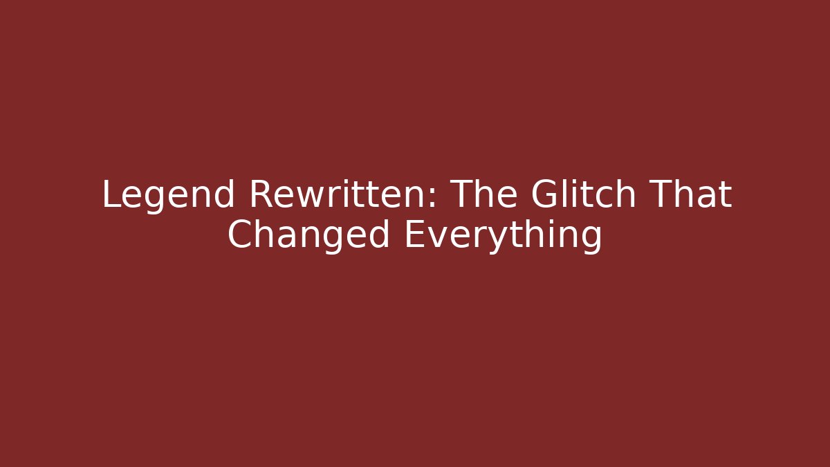 Legend Rewritten: The Glitch That Changed Everything