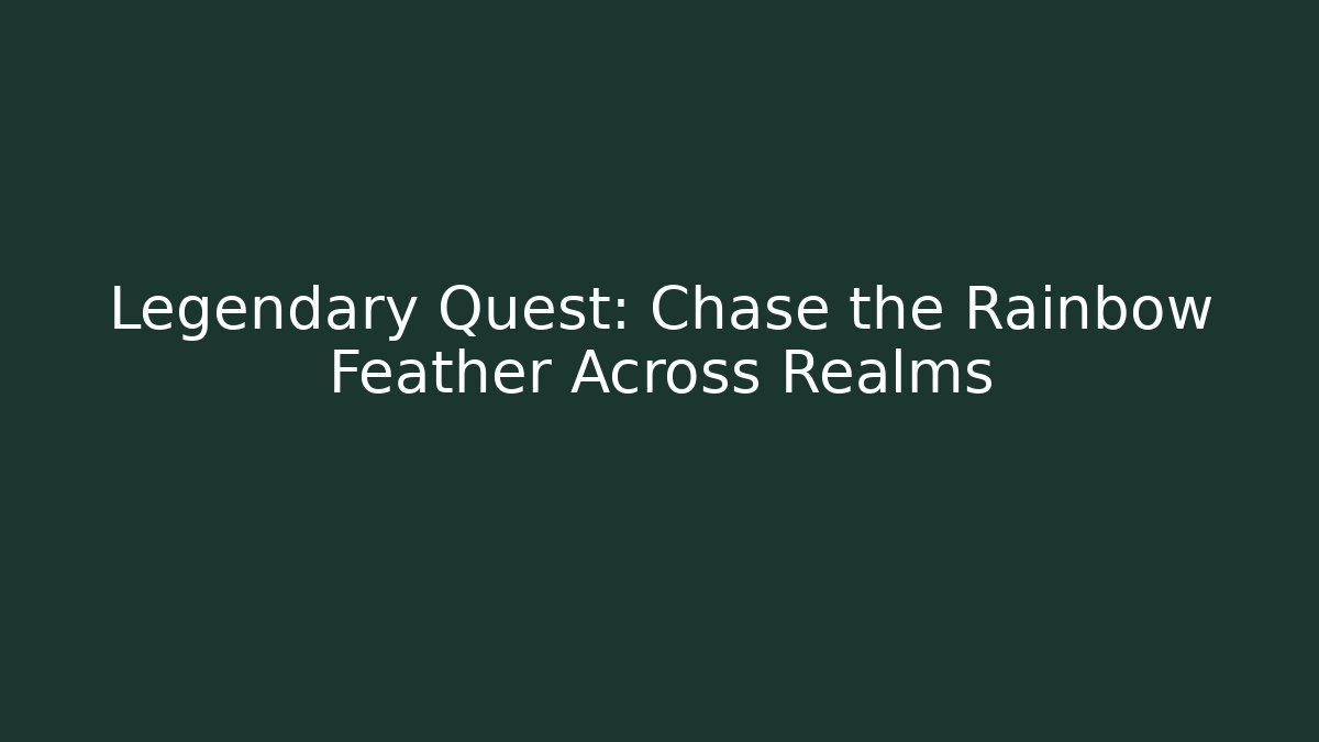 Legendary Quest: Chase the Rainbow Feather Across Realms