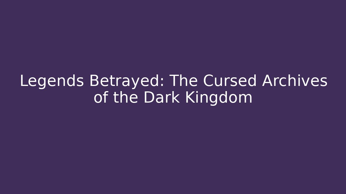 Legends Betrayed: The Cursed Archives of the Dark Kingdom