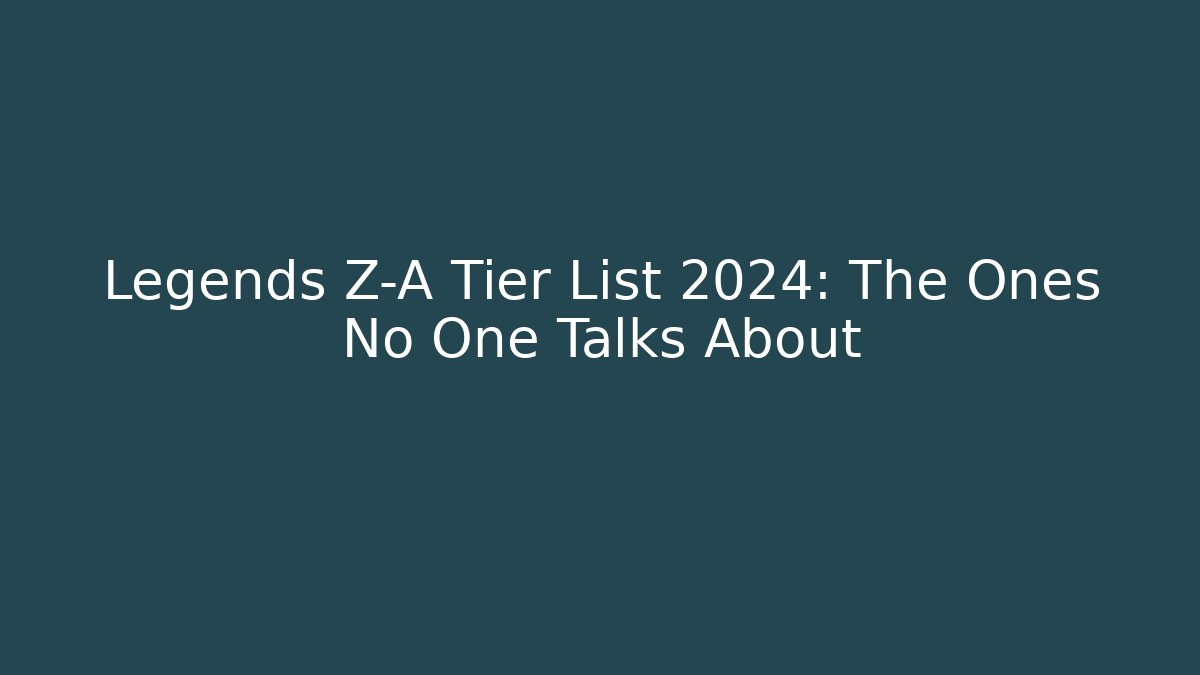 Legends Z-A Tier List 2024: The Ones No One Talks About