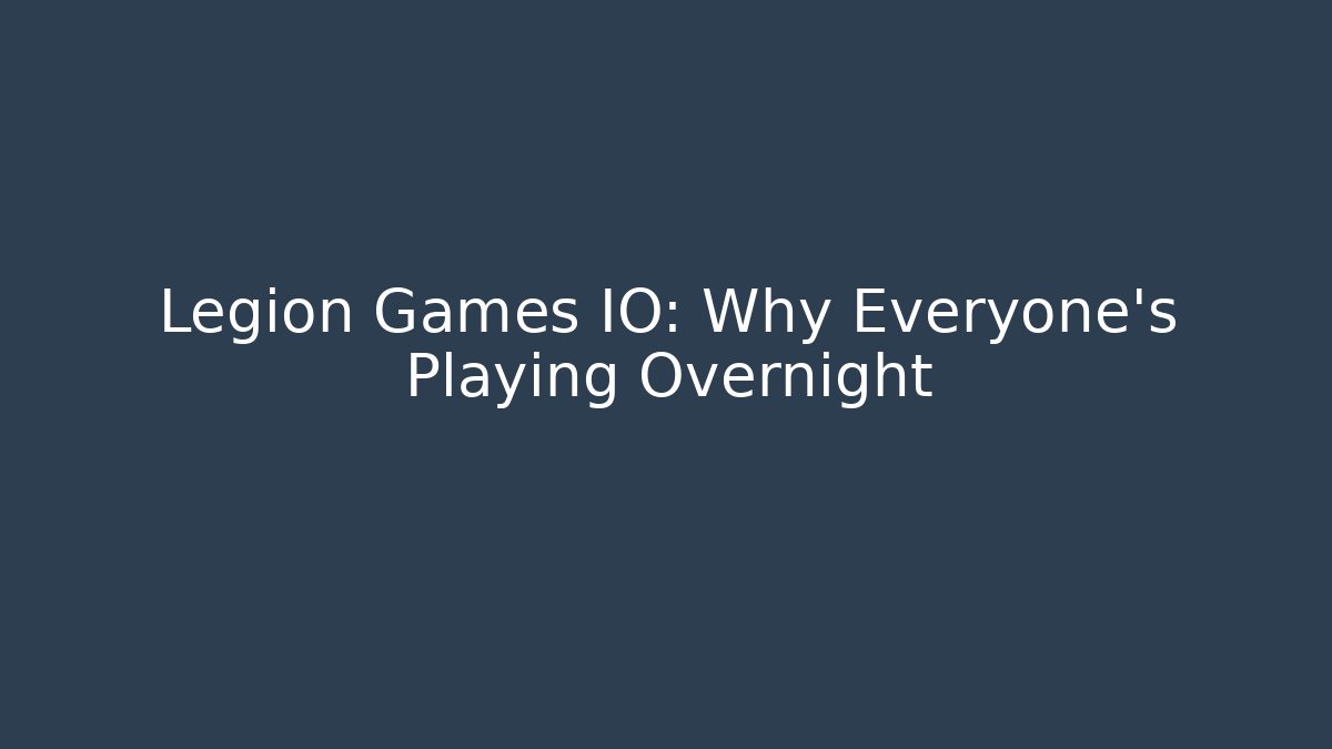 Legion Games IO: Why Everyone's Playing Overnight - Critter Realm