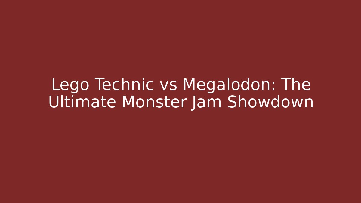 Lego Technic vs Megalodon: The Ultimate Monster Jam Showdown