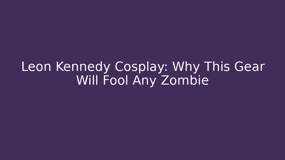 Leon Kennedy Cosplay: Why This Gear Will Fool Any Zombie
