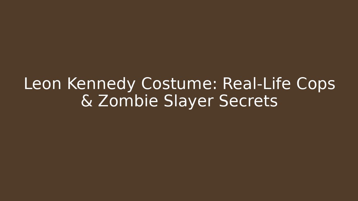Leon Kennedy Costume: Real-Life Cops & Zombie Slayer Secrets - Critter Realm