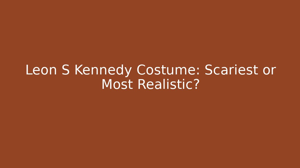 Leon S Kennedy Costume: Scariest or Most Realistic?