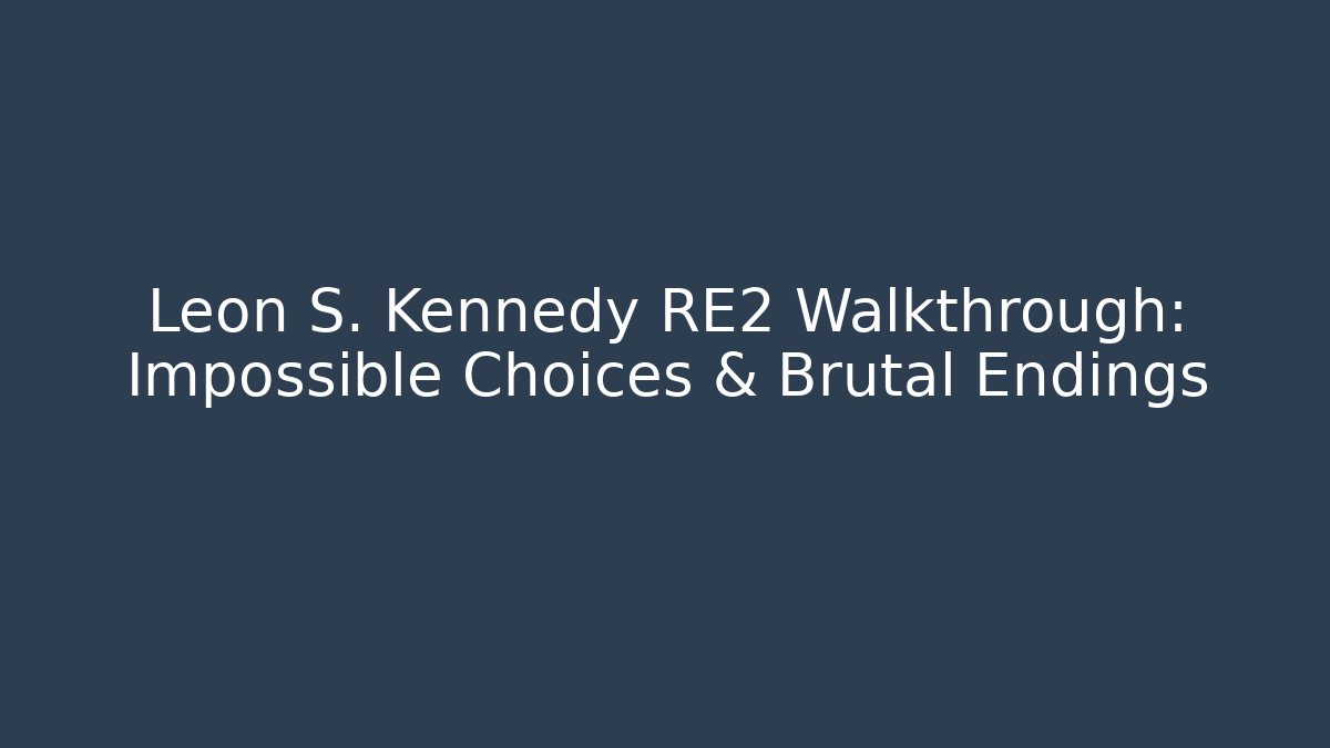 Leon S. Kennedy RE2 Walkthrough: Impossible Choices & Brutal Endings - Critter Realm