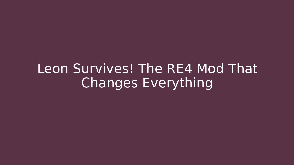 Leon Survives! The RE4 Mod That Changes Everything - Critter Realm