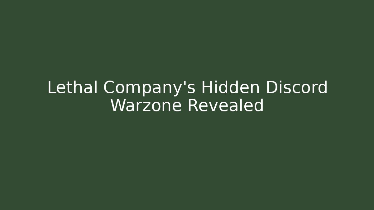Lethal Company's Hidden Discord Warzone Revealed - Critter Realm