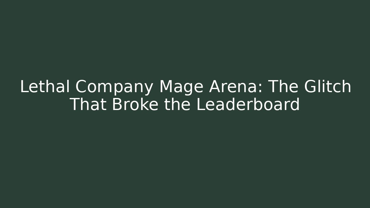 Lethal Company Mage Arena: The Glitch That Broke the Leaderboard