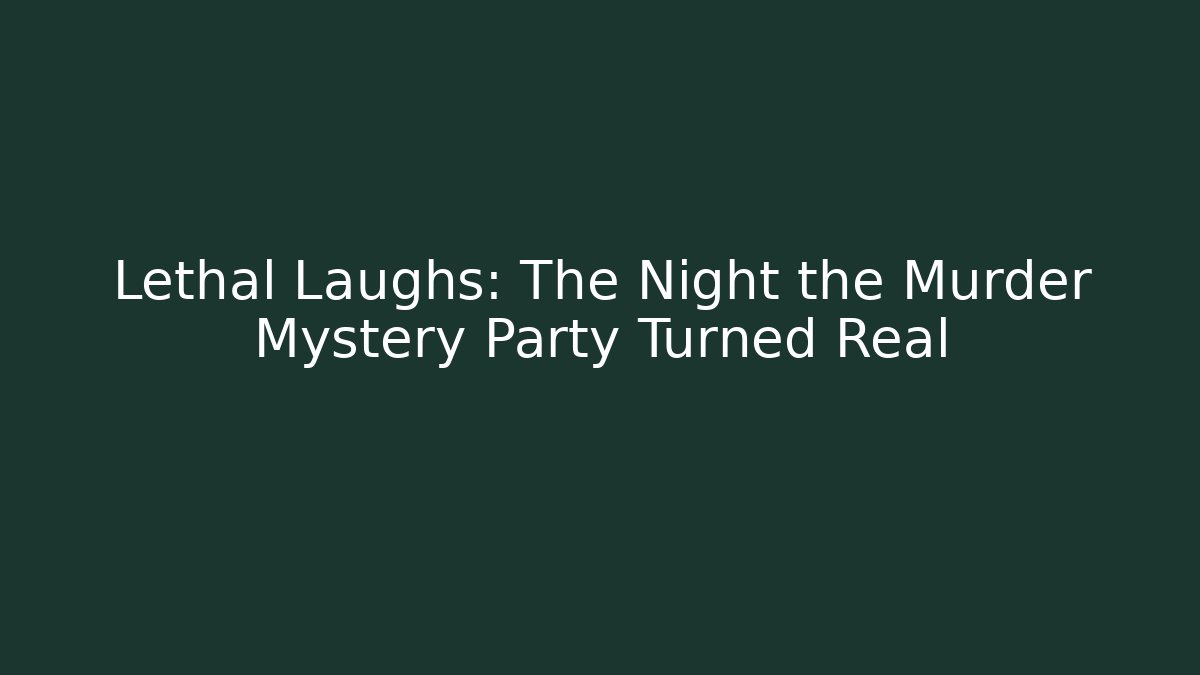 Lethal Laughs: The Night the Murder Mystery Party Turned Real - Critter Realm