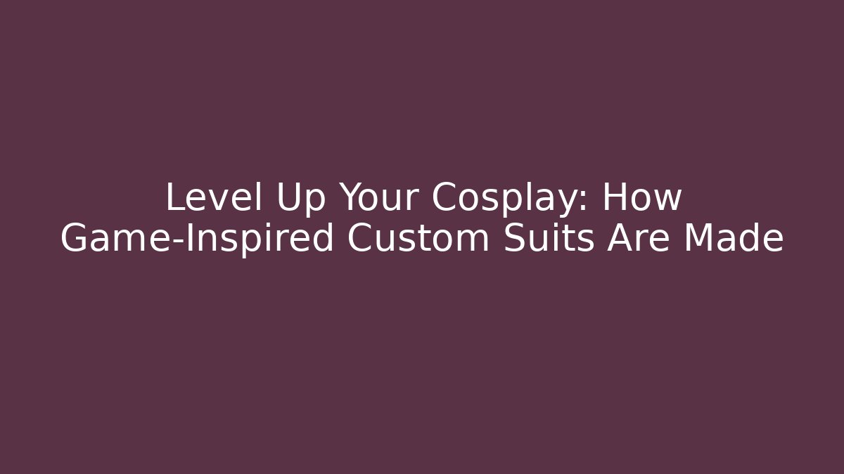 Level Up Your Cosplay: How Game-Inspired Custom Suits Are Made