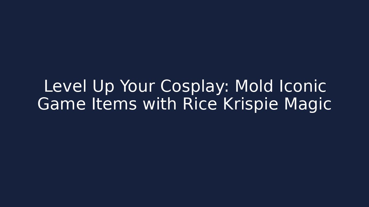 Level Up Your Cosplay: Mold Iconic Game Items with Rice Krispie Magic