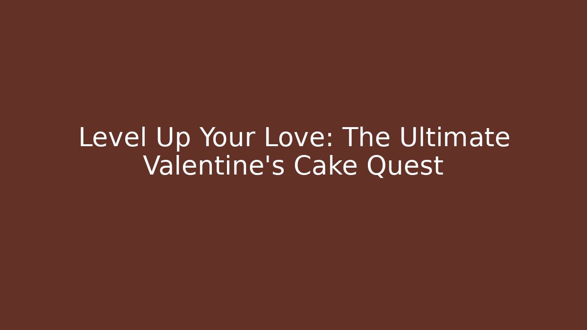 Level Up Your Love: The Ultimate Valentine's Cake Quest