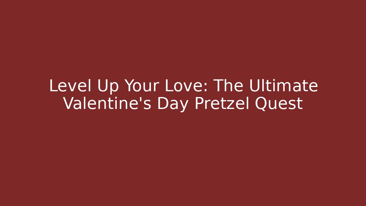 Level Up Your Love: The Ultimate Valentine's Day Pretzel Quest